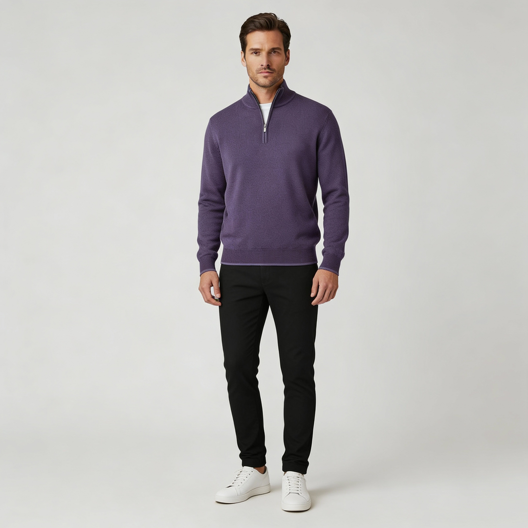 Eleganter Merino Komfort Pullover Damen Reißverschluss Moderne Strickware | Shop Nory