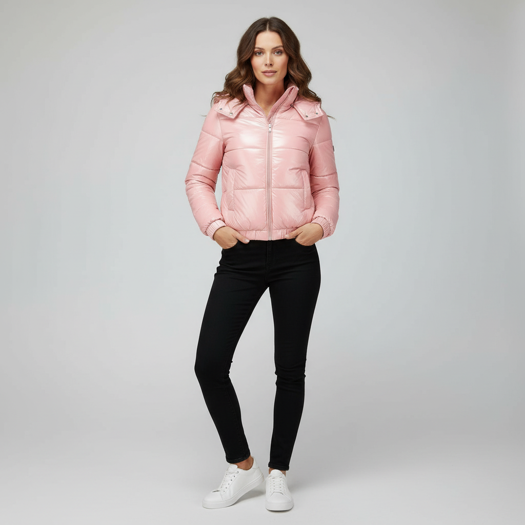 Glänzende Wasserabweisende Thermo Komfort Winterjacke Damen | Shop Nory