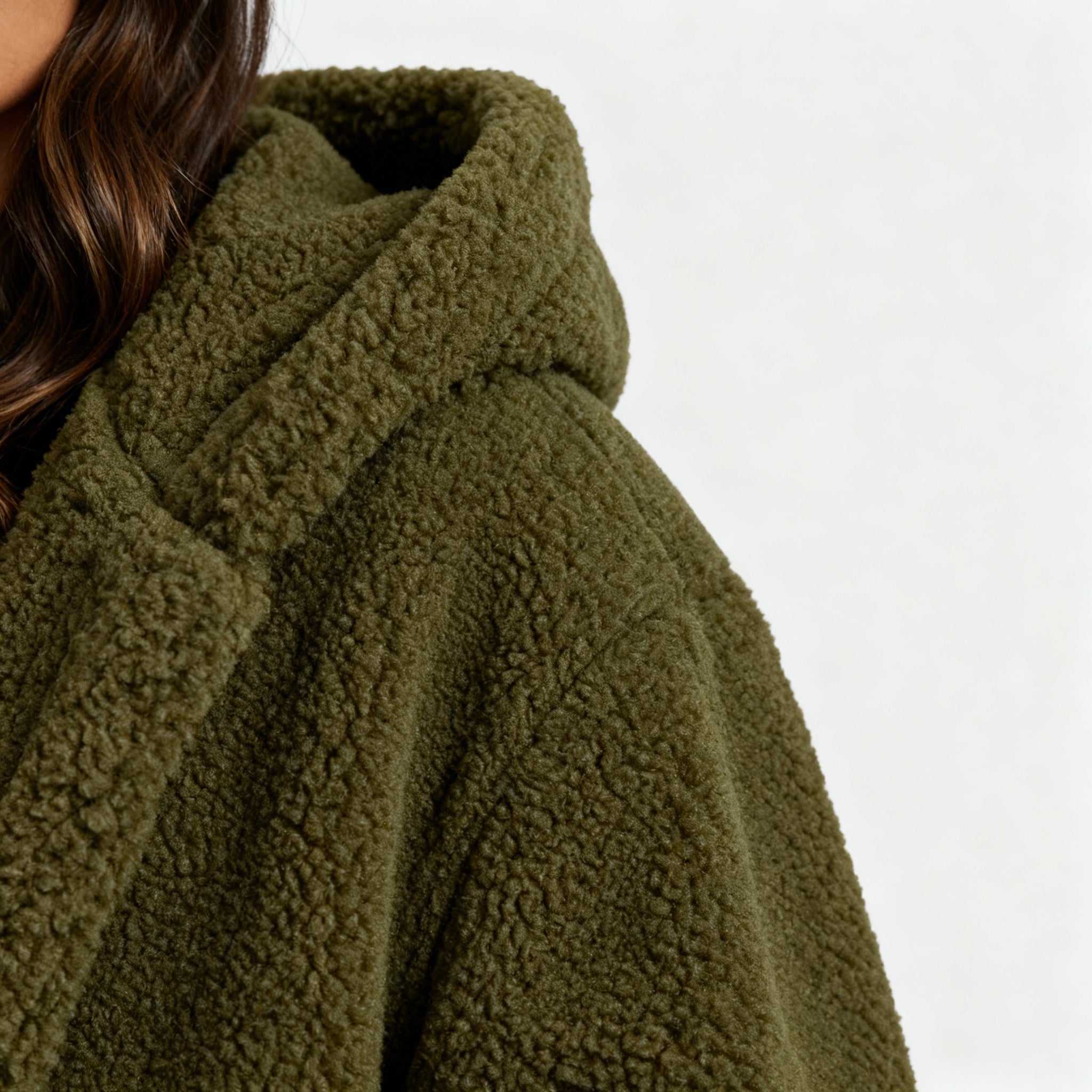 Damen Teddy Mantel mit Kapuze | ShopNory