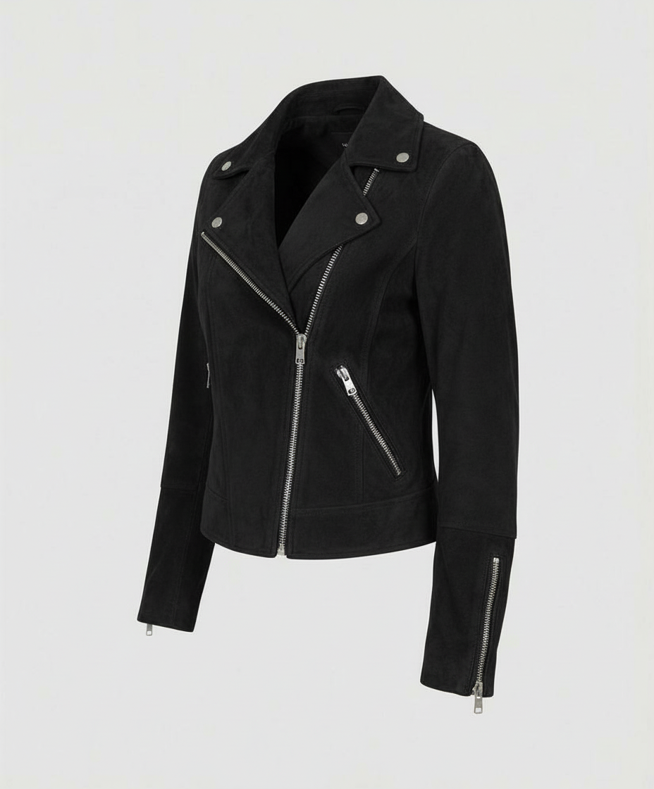 Damen Wildleder Bikerjacke