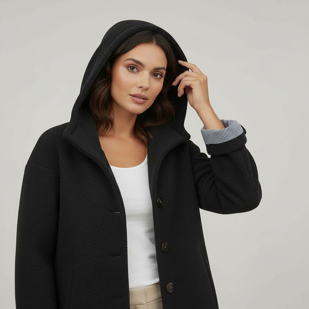Eleganter Wintermantel Damen Komfort Langer Mantel Fleece | Shop Nory