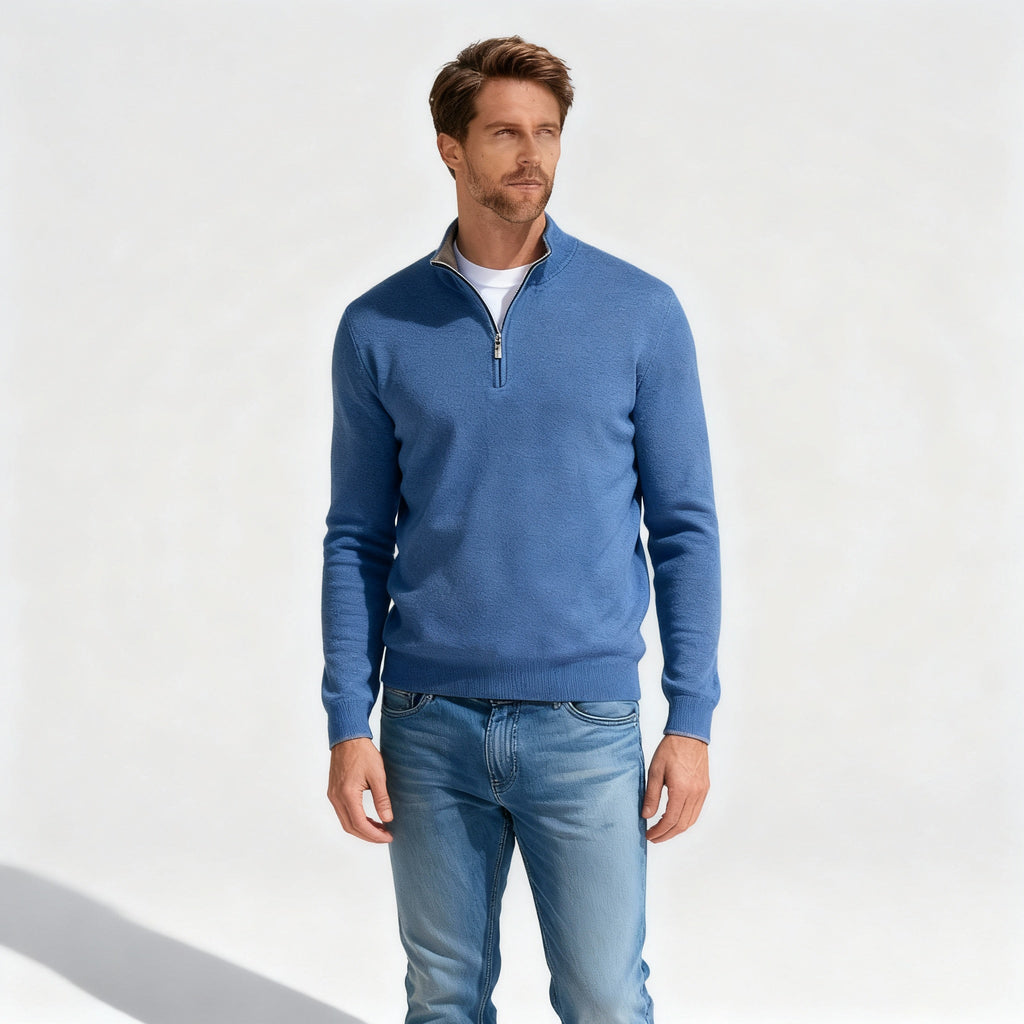 V-Ausschnitt Zipper Pullover