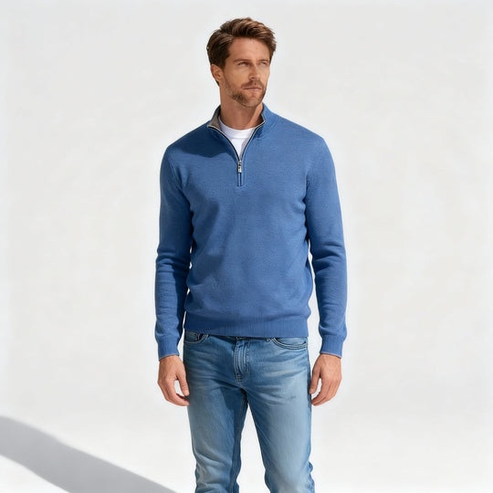 V-Ausschnitt Zipper Pullover