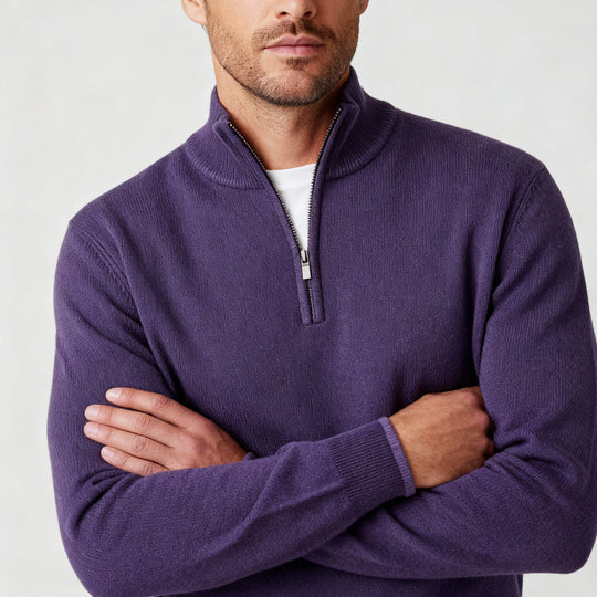 Eleganter Merino Komfort Pullover Damen Reißverschluss Moderne Strickware | Shop Nory