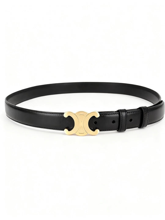 ShopNory | Eleganter Damen Gürtel mit Goldener Schnalle – Veganes Leder & Zeitloses Design