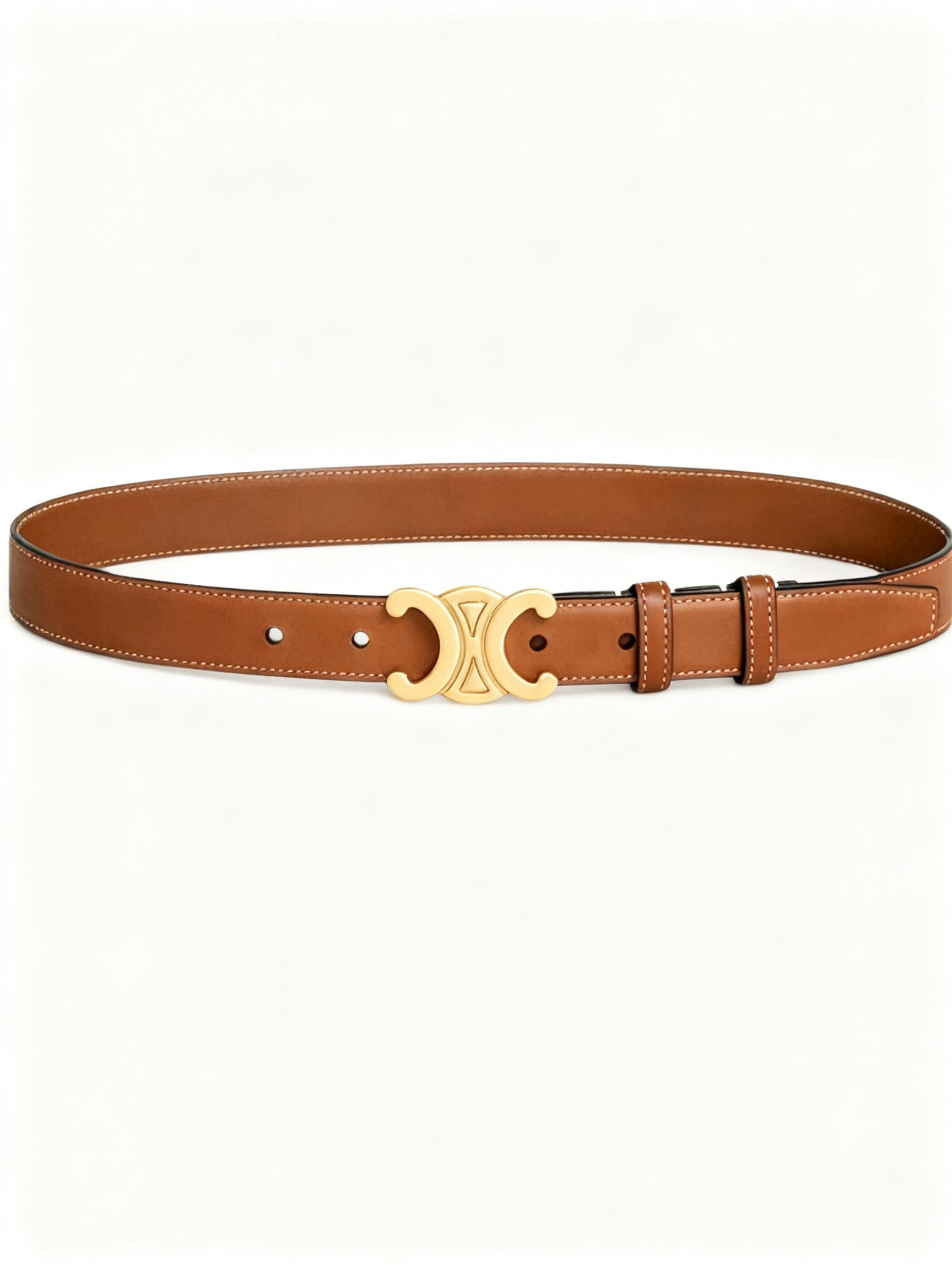 ShopNory | Eleganter Damen Gürtel mit Goldener Schnalle – Veganes Leder & Zeitloses Design