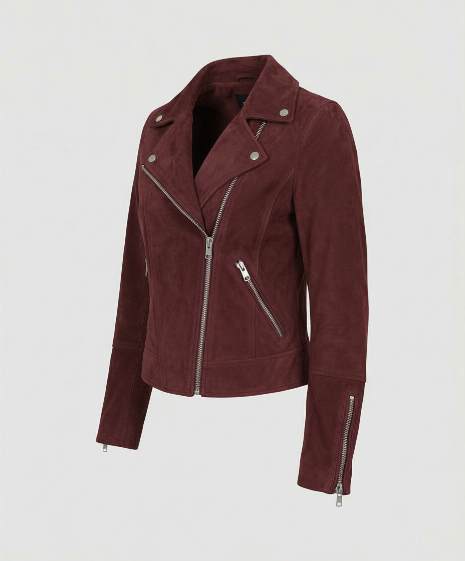 Damen Wildleder Bikerjacke