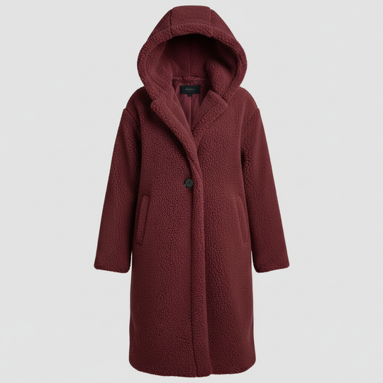 Modischer Teddy Mantel Damen Komfort Langer Mantel Kapuze | Shop Nory
