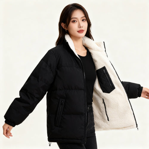 Damen Steppjacke mit Innenfutter und Taschen – Warme Winterjacke