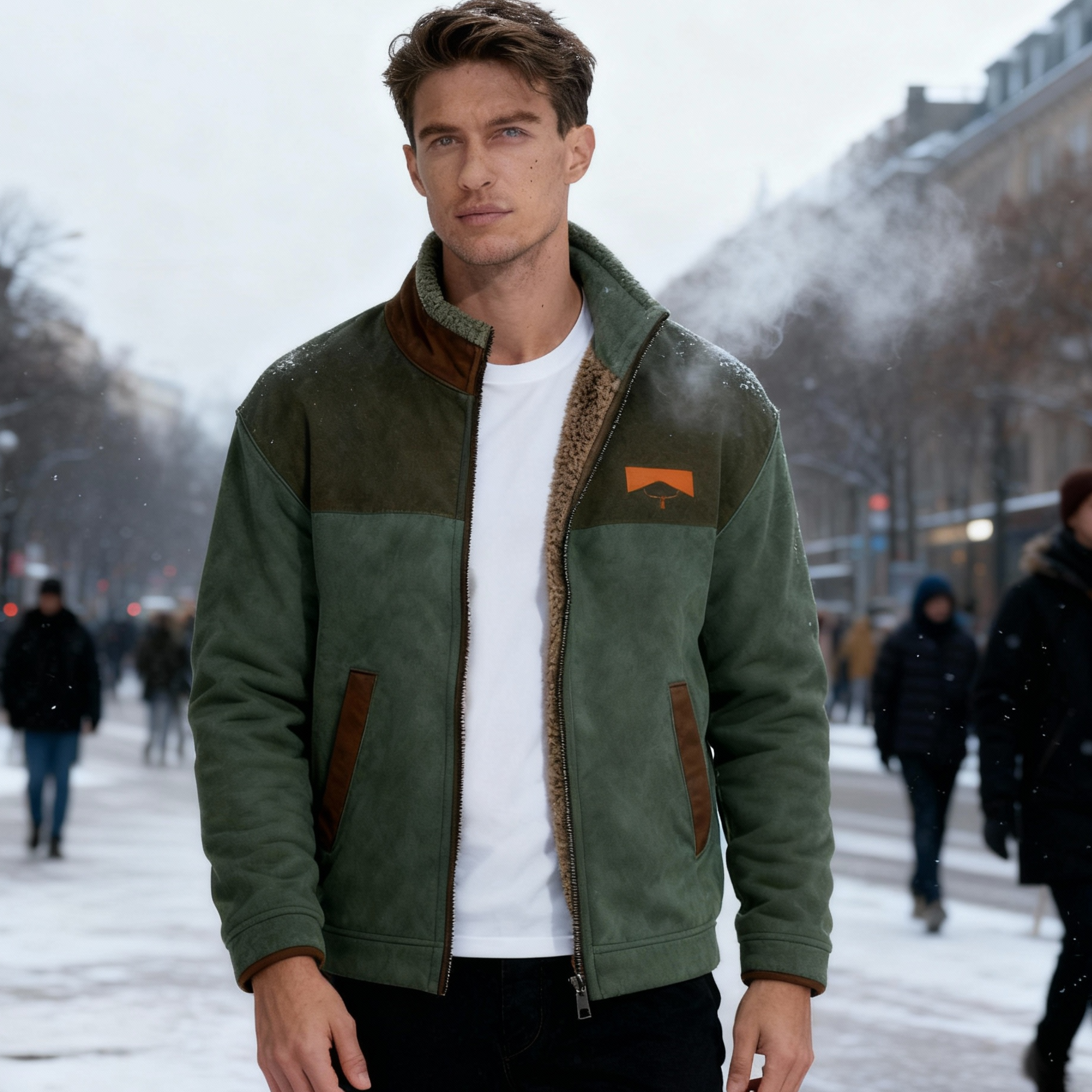 Merino-Fleecejacke Herren Leicht Warm