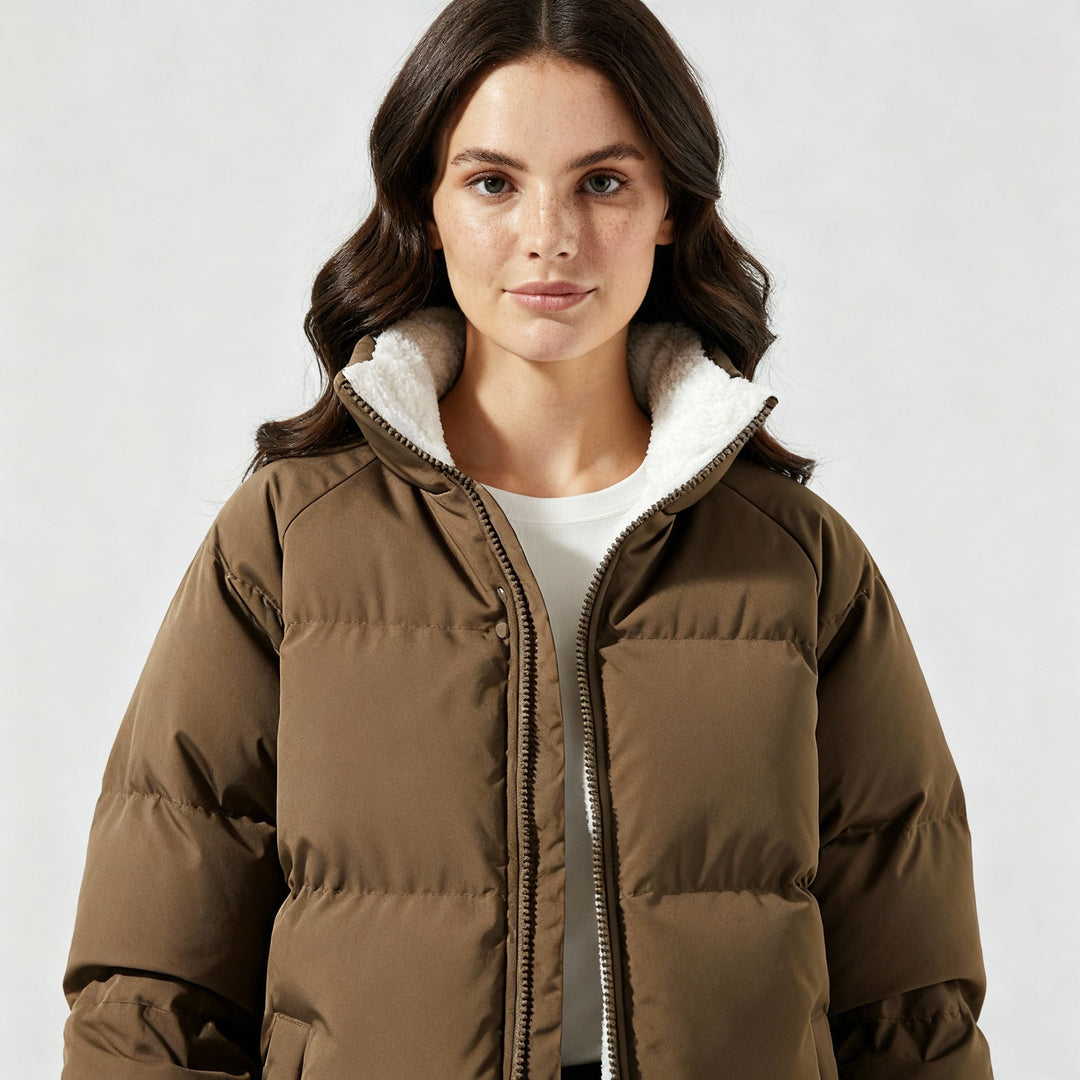 Warm Fleecegefüttert Leicht Pufferjacke Damen | Shop Nory