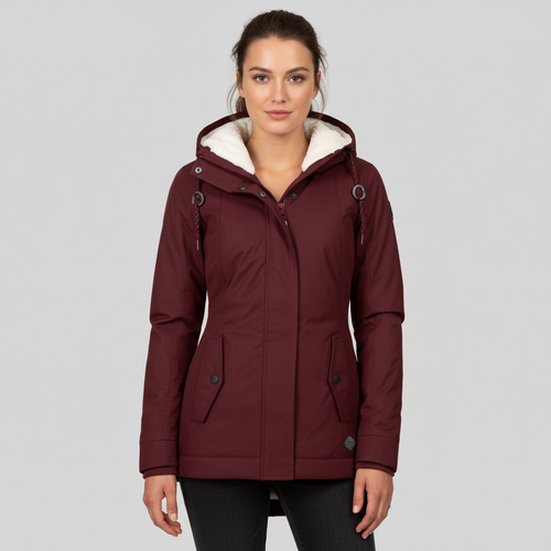 Wärmend Figurbetont Mittellang Kapuzen Wintermantel Damen | Shop Nory