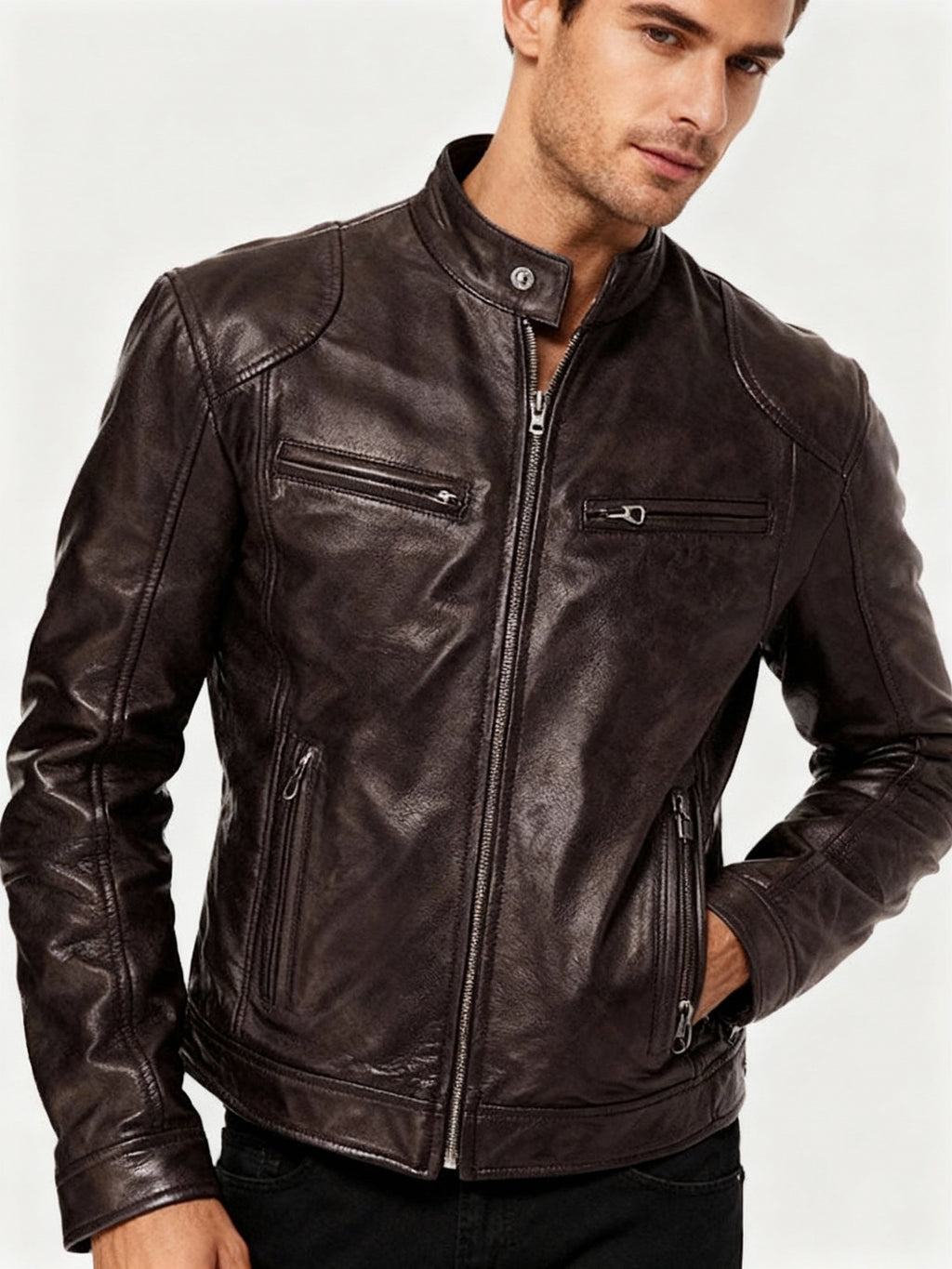 Herren Jacke mit Innenfutter, Taschen und verstellbaren Bündchen – Freizeit- und Alltagsjacke