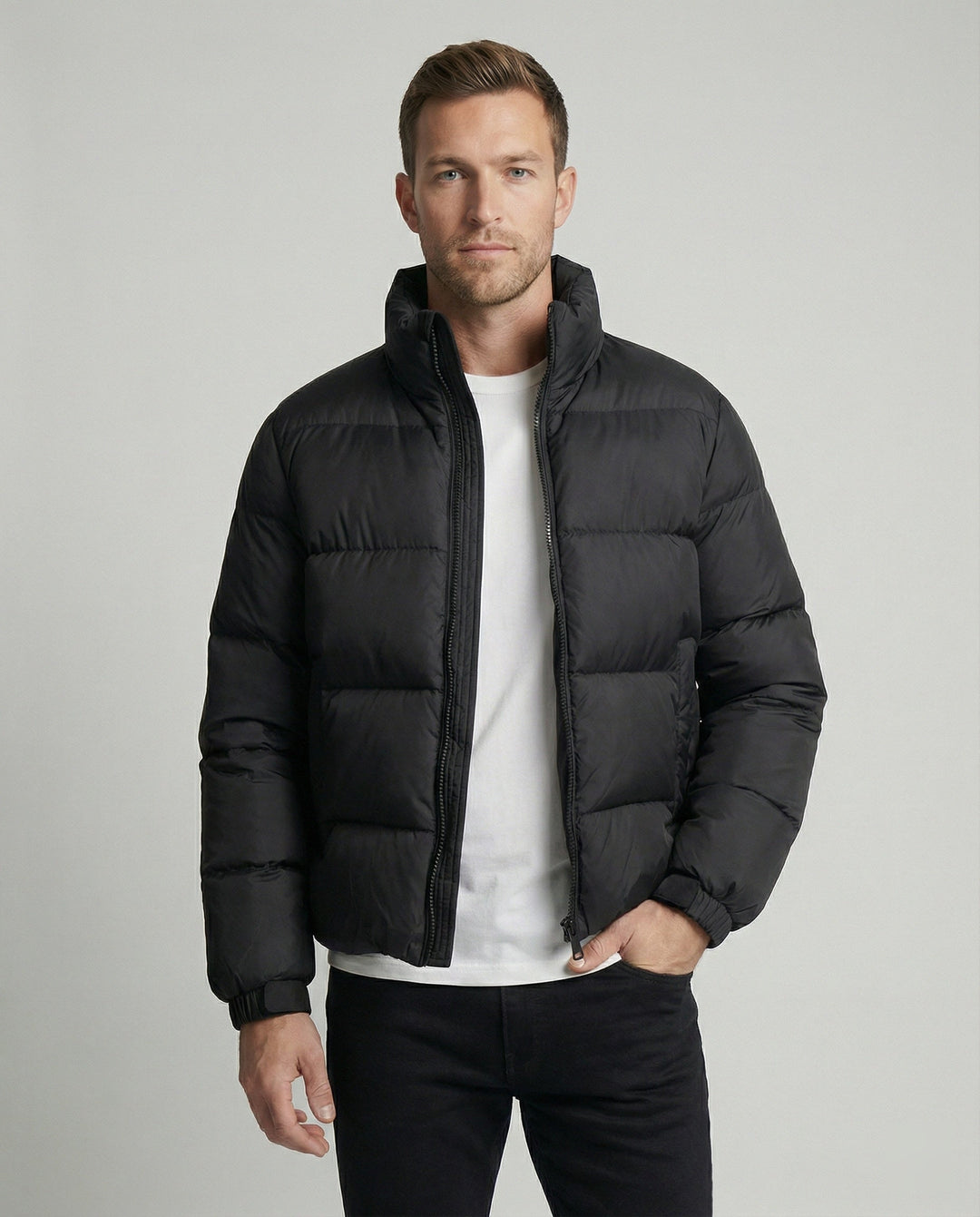 Herren Pufferjacke aus Entenfedern mit Wärme & Kapuze | Shop Nory