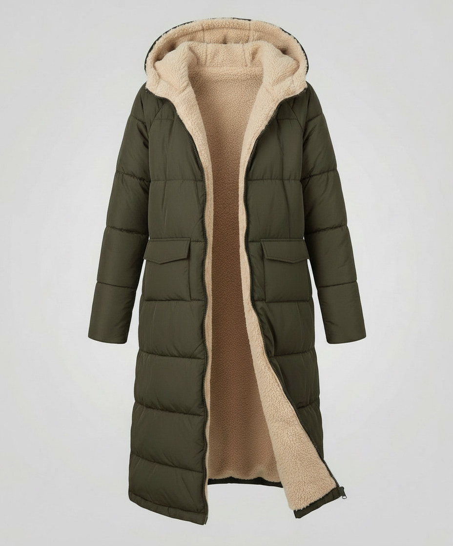 Wendbare Lange Damen Pufferjacke | Heidi-Mode