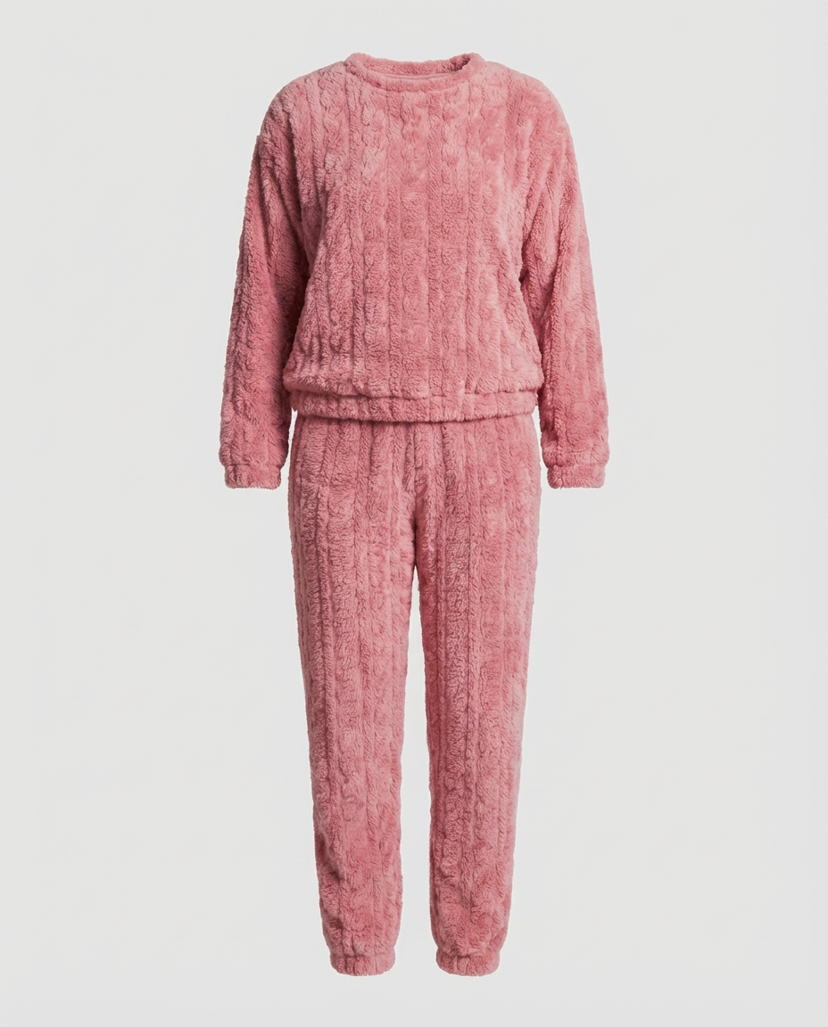 Kuscheliges Damen Fleece-Pyjama-Set