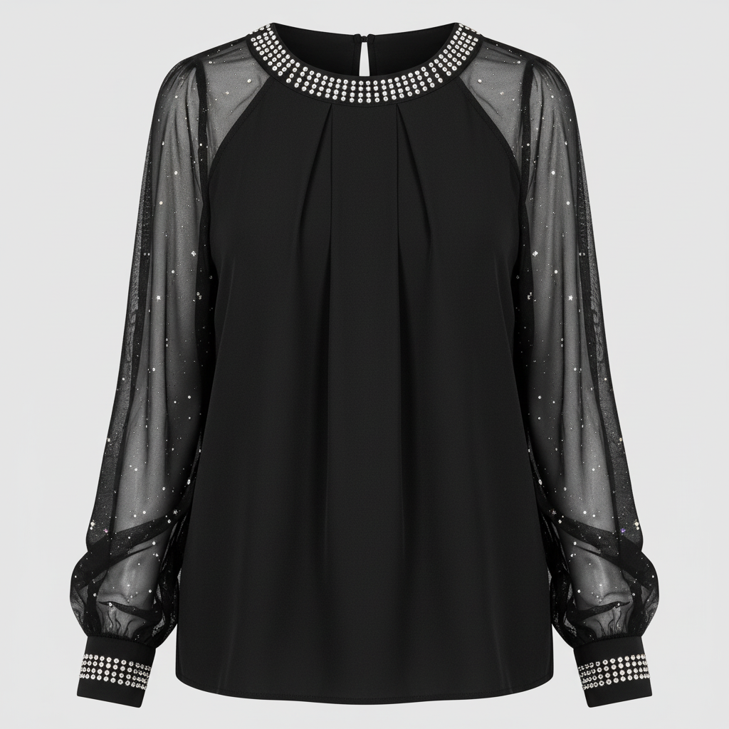 Mesh-Pailletten Damen Top | Shop Nory