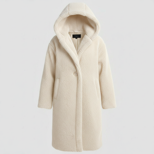 Modischer Teddy Mantel Damen Komfort Langer Mantel Kapuze | Shop Nory