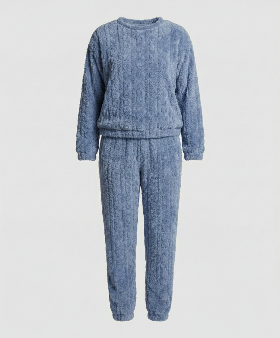 Kuscheliges Damen Fleece-Pyjama-Set