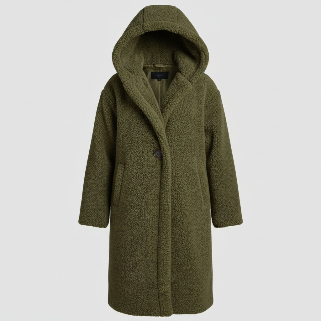 Damen Teddy Mantel mit Kapuze | ShopNory
