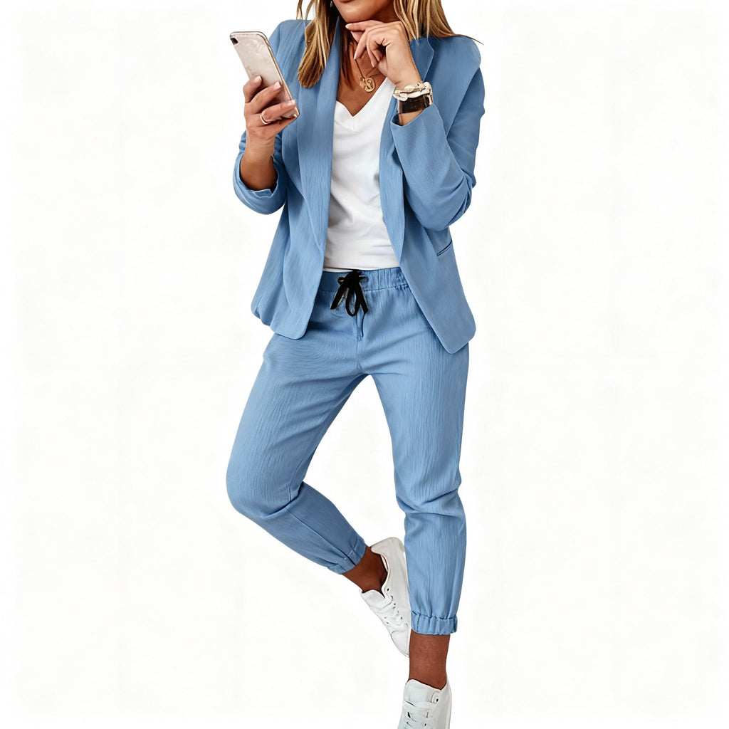 Damen Blazer Set – Blazer mit Hose, Jogger Anzug Damen
