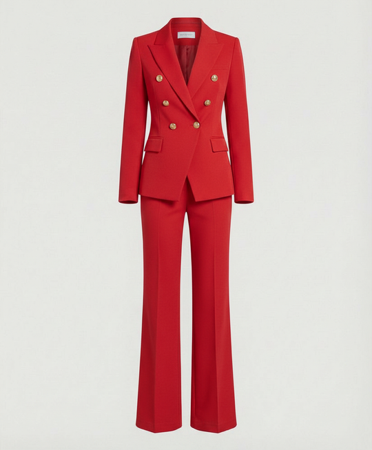 mit Blazer und Hose