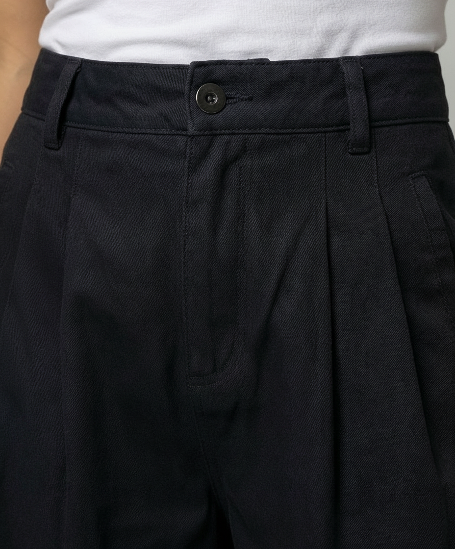 Schwarze High Waist Jeans Übergröße Lockerer Schnitt Gerade Damen Hose