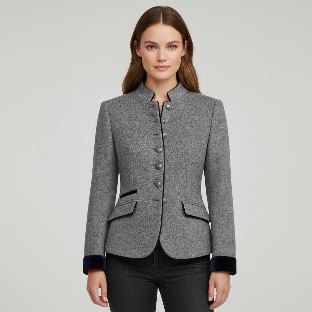 Damen Kurzjacke mit Mehrknopfleiste und Farbakzenten | ShopNory