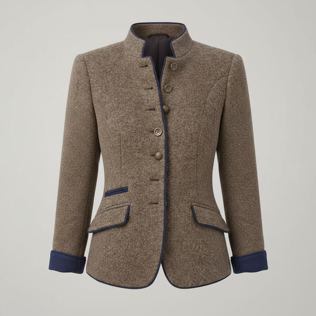 Damen Kurzjacke mit Mehrknopfleiste und Farbakzenten | ShopNory