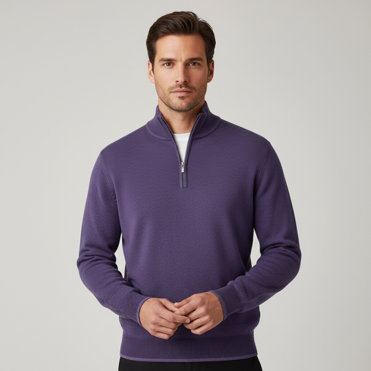 Eleganter Merino Komfort Pullover Damen Reißverschluss Moderne Strickware | Shop Nory