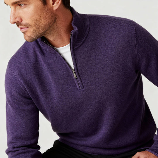 Eleganter Merino Komfort Pullover Damen Reißverschluss Moderne Strickware | Shop Nory