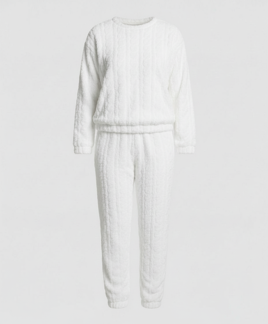 Kuscheliges Damen Fleece-Pyjama-Set