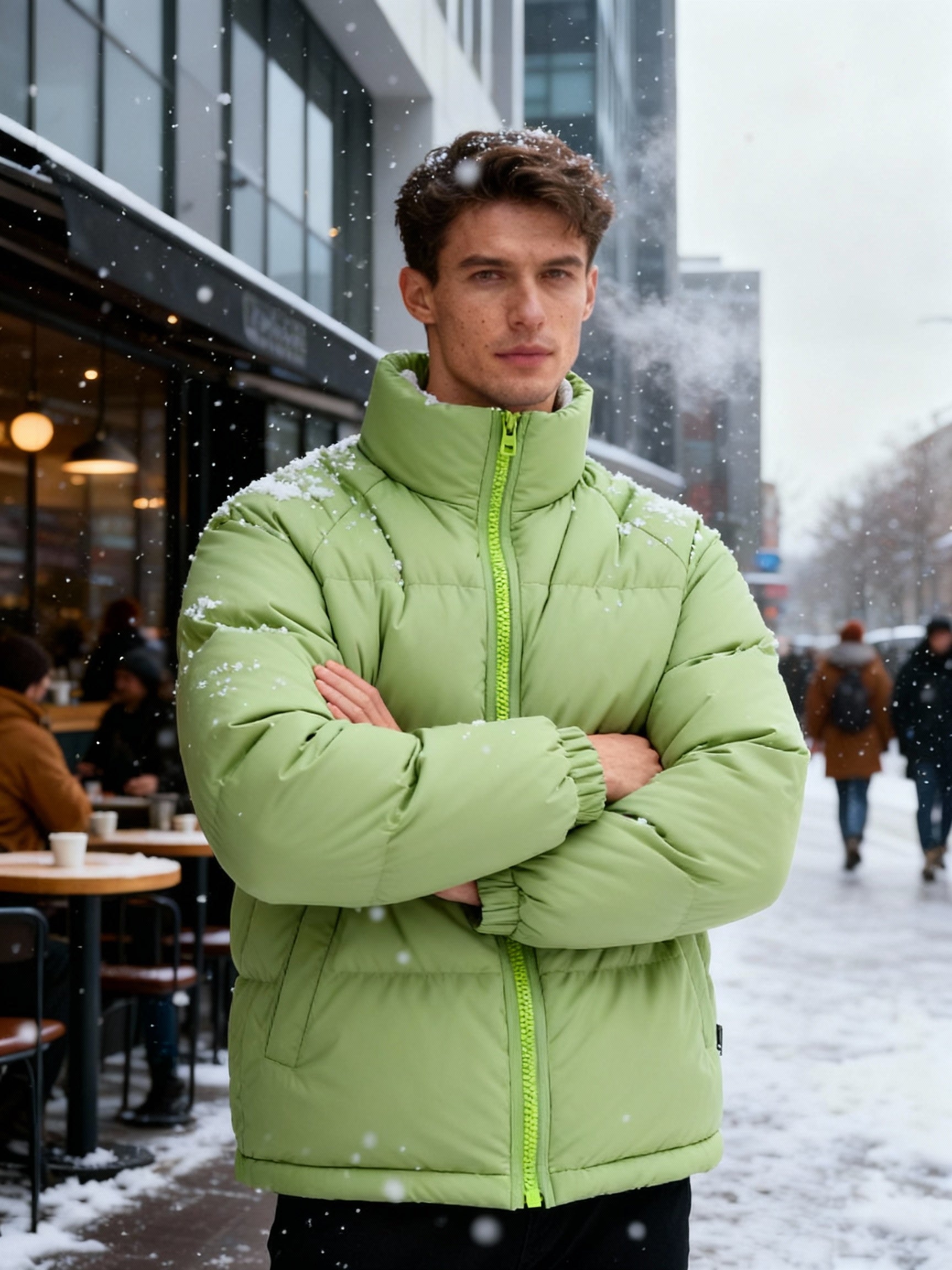 Thermo-Warm Gefüttert Modern Pufferjacke – Winter Komfort Fleece Herrenjacke