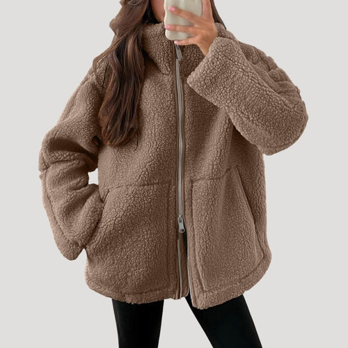 Teddy Fleece Jacke Warm Weich und Bequem