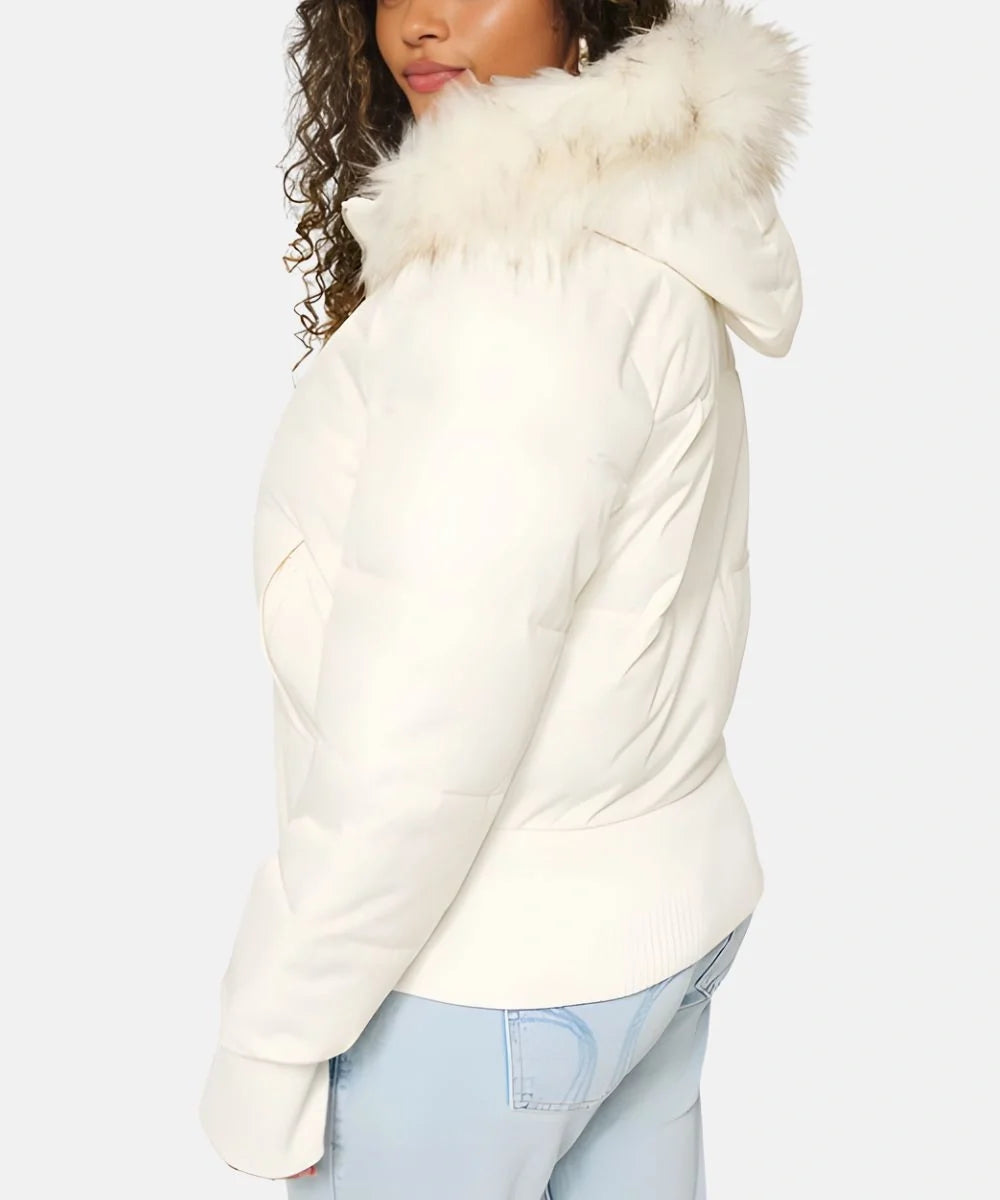 Damen Gesteppt Winterjacke mit Warm & Abnehmbarer Kapuze | ShopNory