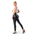 Bequeme und Figurformende Lederleggings mit Reißverschluss für Damen