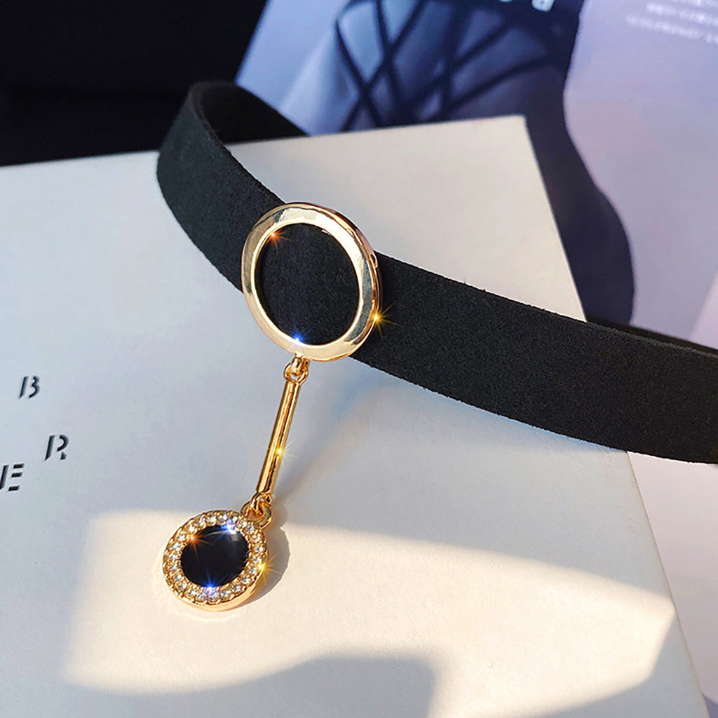 Schwarze übertriebene Flanell Choker Halskette | Shop Nory