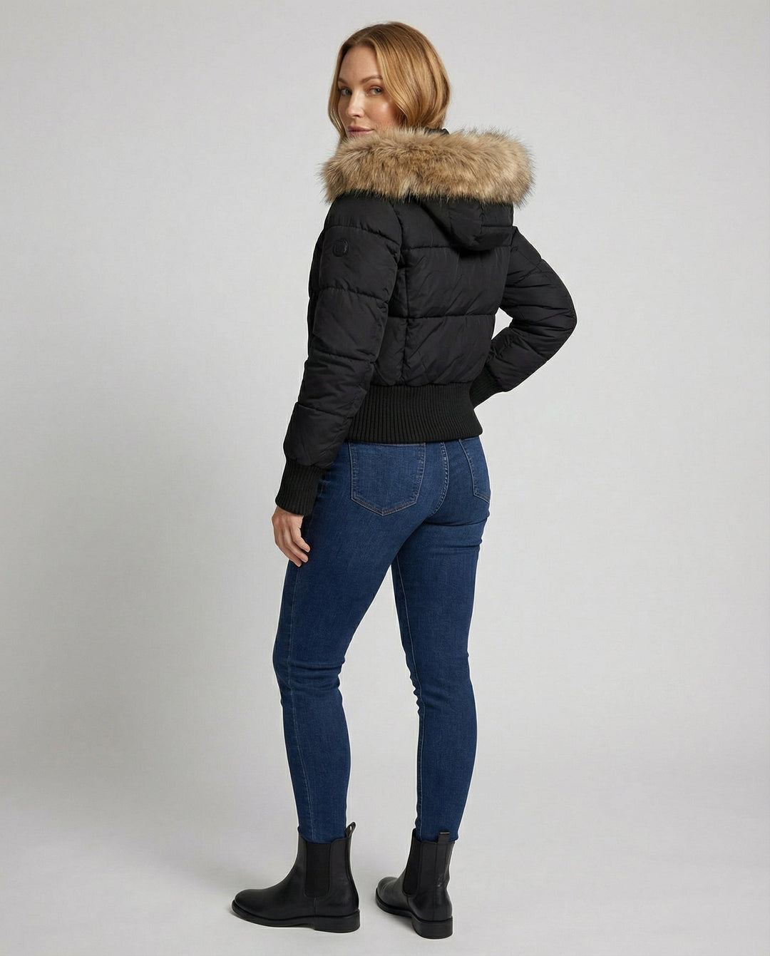 Cropped Gefütterte Winterjacke