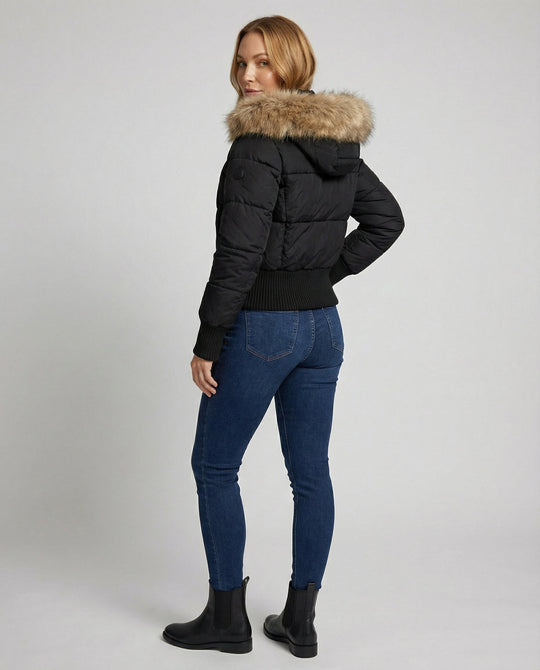 Cropped Gefütterte Winterjacke