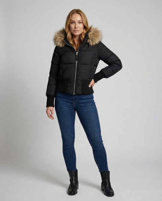 Cropped Gefütterte Winterjacke