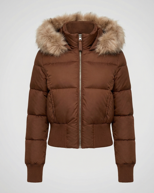 Cropped Gefütterte Winterjacke