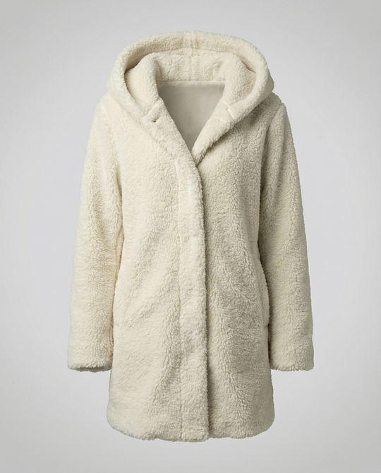 Kuschelweicher Kapuzen Teddy Mantel Damen
