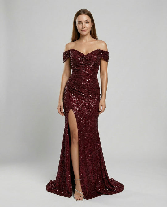 Elegantes Off Shoulder Abendkleid Damen