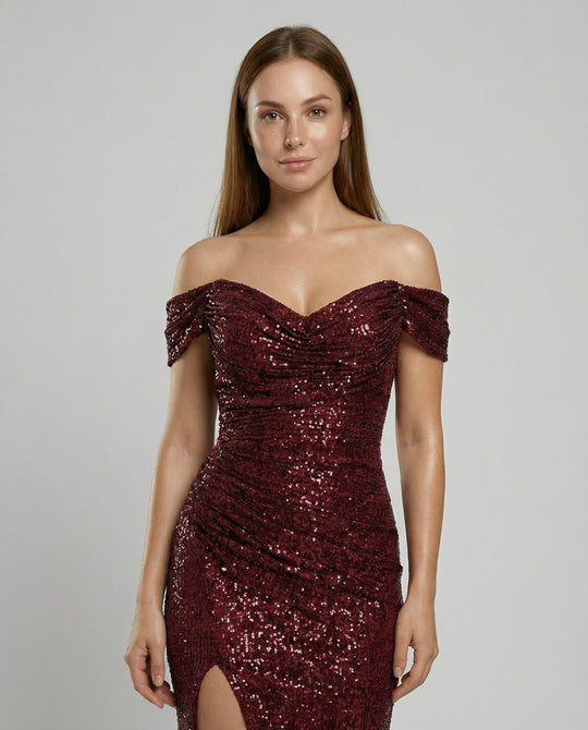 Elegantes Off Shoulder Abendkleid Damen
