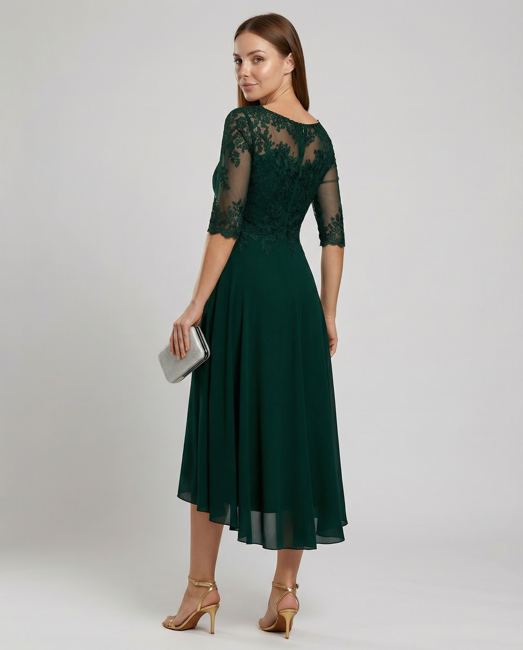 Festliches Maxikleid mit Spitzenbesatz für Damen