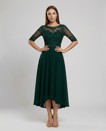 Festliches Maxikleid mit Spitzenbesatz für Damen