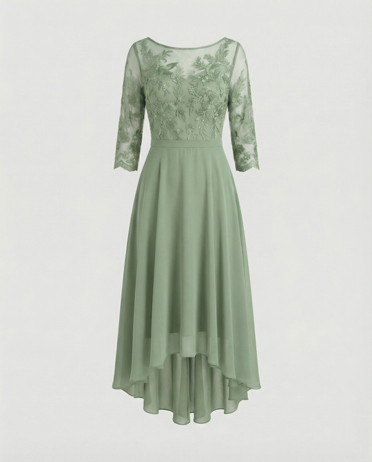 Festliches Maxikleid mit Spitzenbesatz für Damen