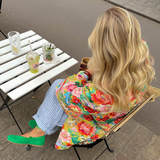 Blumenmusterjacke mit Warmer Fütterung für Damen