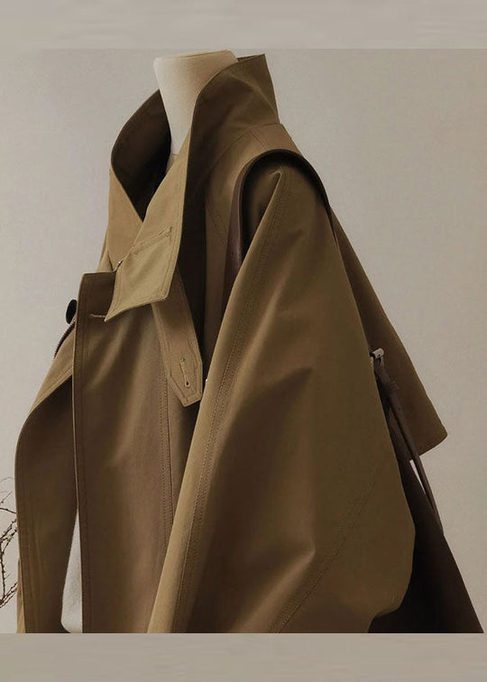 Damen Trenchcoat mit Reißverschluss und langen Ärmeln