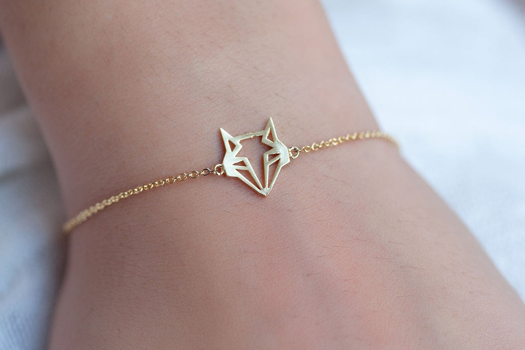 Goldfarbenes Origami-Armband mit Fuchs – Stilvolle Eleganz und symbolische Bedeutung | Shop Nory